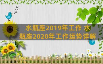 水瓶座2019年工作 水瓶座2020年工作运势详解